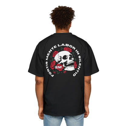 Skull & Roses Tee — 'Mortis Mente Labor in Silento' Graphic Shirt Strong mind. Work in silence